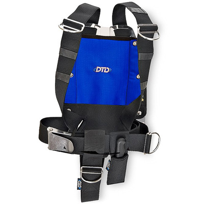 Backplate 3 mm aluminium - standard harness / Blue